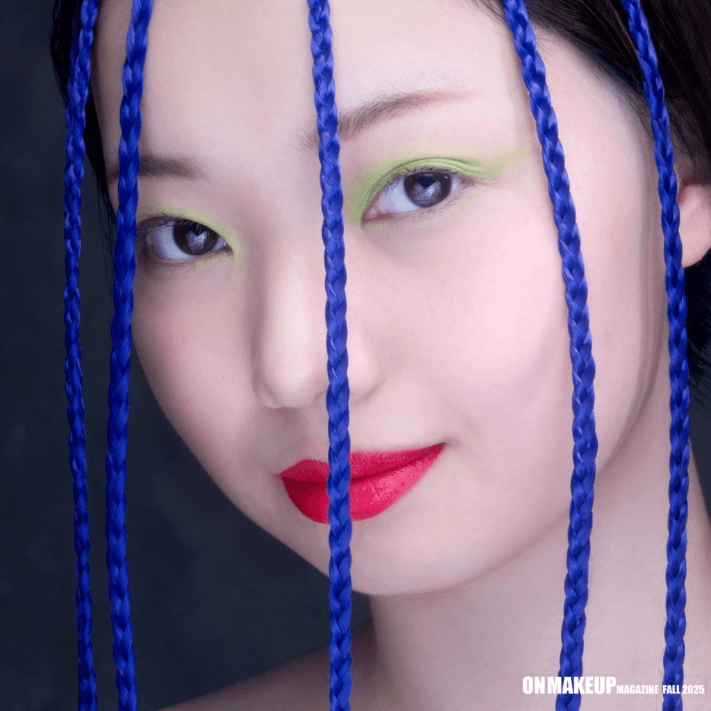ON MAKEUP MAGAZINE FALL 2025：Tadashi Takahashi - Summer: Midsummer in Los Angeles (青ブレイドとネオングリーンメイク)