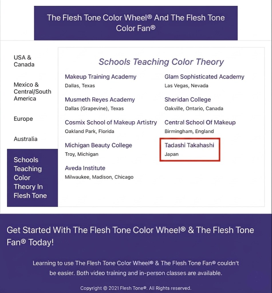 Featured on the Official "The Flesh Tone Color Wheel®" Website